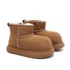 Botas de Nieve para Niñas 2025 Invierno Nuevas Botas de Algodón Engrosadas Zapatos de Algodón Cálidos de Felpa para Niños Mayores Botas Amarillas