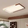 Lámpara de techo de lujo minimalista moderno para sala de estar en color nogal, luz de protección ocular para dormitorio y estudio, lámpara de techo de alta gama para comedor