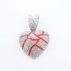 Hip-Hop Corazón Roto Forma de Corazón Roto Aleación Pintura de Diamantes Completa Colgante de Aceite Corazón Roto Joyería para Pareja Hombres y Mujeres