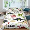 Amazon transfronterizo juego de tres piezas lindo estampado de dinosaurio de dibujos animados poliéster ropa de cama comercio exterior textil para el hogar al por mayor
