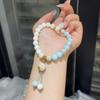 Pulsera de Garra de Gato de Carbón Gato Raíz de Bodhi Pulsera Femenina Jade Blanco Bodhi Niña Juega Pulsera Bodhi de Mano