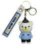 Llavero de oso de bombero con uniforme de policía transfronterizo, ideal para colgar en el coche, regalo de empresa, venta al por mayor.