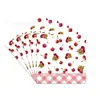 Plato de Papel de Dibujos Animados Rojo Cereza Nuevo Transfronterizo Decoración de Cumpleaños Fruta Servilleta Set Temático de Fiesta Diseño