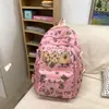 Mochila Escolar Fofa Estilo Japonês com Estampa de Desenho Animado, Macia e Adorável para Meninas do Ensino Fundamental, Mochila Leve Multiuso para Aulas Diárias e Viagens