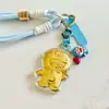 Colgante de Gato Doraemon de Oro Puro 999, Cadena para Teléfono de Doraemon, Shin-Chan el Chico del Crayón, Llavero de Oso de Fresa, Regalo Llavero