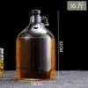 Botellas de Vino de Cristal para California de Gran Capacidad al por Mayor, Engrosadas y Selladas, para Almacenamiento de Vino Casero y Aceite de Oliva, 5L