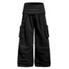 Calça Casual Ampla Desconstruída Estilo Palácio Retro Oreeta Unissex Tendência High Street Calça de Trabalho