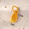 Accesorios Antiguos Vietnamitas de Oro de Arena Alta Retención de Color Cuentas Espaciadoras Colgante de Zirconio Incrustado de Durazno Cadena de Extensión para Pulsera y Collar Joyería DIY