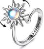 Anillo giratorio con letras ajustables para aliviar la ansiedad, el más vendido entre los fabricantes de anillos femeninos de descompresión de circonita.