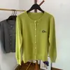 Cárdigan de punto bordado de gatito dulce y versátil para mujer, fino y holgado para primavera y otoño, cuello redondo, manga larga, suéter abrigo negro