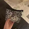 Bolsa de Maquillaje de Malla con Estampado de Gato Linda Bolsa de Almacenamiento Portátil de Mano Para Lápiz Labial Cushion Organizador de Artículos Varios Bolsa Pequeña