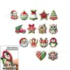 Transfronterizo Nuevo Juego Navideño de Madera de 15 Piezas con Papá Noel, Muñeco de Nieve y Renos Decoraciones para Fiestas en Casa Adornos Colgantes