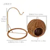 Nido Dormidero para Loro Grande 20cm Nido de Ratán de Plástico Piel de Tigre Fénix Negro Colgante Cálido Nido Colgante Lavable Tejido Nido para Pájaros