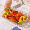 Horno de Vidrio de Fábrica Rectangular Oval Plato para Arroz Horneado Coreano Borosilicato Resistente al Calor Microondas Horno para Hornear Pizza