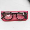 Bolsa Retro Simple para Gafas Portátil Tela de Color Puro para Gafas de Lectura con Apertura Lateral 2 Bolsillos Múltiples de Lana con Boca Oblicua