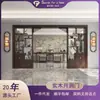 Novo Estilo Chinês Entrada Sala de Estar Entrada Madeira Maciça Arco Hall de Entrada Prateleira Divisória Armário Tela Porta com Buraco da Lua Armário de Vinho