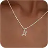 Novo Colar de Aço Inoxidável para Mulheres, Exquisito Colar com Pingente de 26 Letras do Alfabeto Inglês, Joia de Pescoço Personalizada Simples