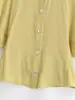 ZR Moda Femenina Transfronteriza Europea y Americana AliExpress Top de Manga Corta Burbuja Venta Caliente Amarillo Tierra Cómodo Casual Sudeste Asiático