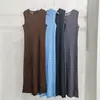 Moda Miyake Ropa de Mujer Plegada Transfronteriza 2026 Verano Nuevo Estilo Vestido sin Mangas de Gama Alta Elegante Camiseta sin Mangas Vestido Largo