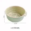 Lavabo Doble Capa para Verduras de Cocina con Cesta Escurridora, Lavabo Redondo Multifuncional de Plástico para Lavar Verduras para Uso Doméstico, Cesta para Lavar Frutas