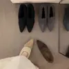 Mocasines de mujer para otoño e invierno, de tacón alto, cálidos y forrados de felpa, en un estilo retro marrón bosque