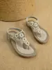 Entrega em 48 HorasSandálias de Strass 2026 Transfronteiriças, Sapatos Planos de Praia para Mulheres, Disponíveis Exclusivamente na Temu e Tiktok
