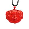 Colar com Pingente de Cinnabar Vermelho de Guan Yu Lótus Ruyi Pingente da Fortuna Entrega Direta da Fábrica S3010602