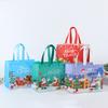 Bolsa de regalo navideña transfronteriza de Amazon en stock, bolsa de compras de regalo con revestimiento de Papá Noel, bolsa no tejida