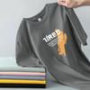 Camiseta Masculina de Manga Curta 2025 Verão Camiseta Básica Gola Redonda Versátil Casual Estampada Tamanho Grande Camiseta Moderna Top Branco