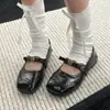 Zapatos de tacón bajo para mujer 2026 Zapatos Mary Jane punta cuadrada suela plana retro versátiles cómodos falda de otoño estilo francés nuevo