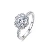 Delicadamente incrustado con diamantes, un anillo con forma de rosa para mujer, hecho de plata 925, un nuevo producto transfronterizo, con una piedra de moissanita de 1 quilate, un anillo de bodas único y discreto.