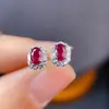 Aretes de rubí natural el rubí es tan brillante como el fuego con una magia inesperada piedra principal 3*5mm