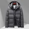 Chaqueta de Plumón Gruesa con Capucha para Hombre Invierno Nuevo Estilo Abrigo Cálido Resistente al Viento Frío Ropa Casual para Hombre Color Sólido Comercio Exterior Hombre