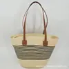 Bolsa de Palha Simples de Ombro Versátil Nova Bolsa de Palha de Grande Capacidade Bolsa Tecida Bolsa Tote Bolsa de Praia para Férias à Beira-Mar Feminina