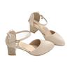 Zapatos de Tacón Alto de Tacón Grueso Baotou para Mujer 2025 Nuevo Primavera y Verano Estilo Hada Combinan con Todo Huecos Tacón Medio Sandalias Elegantes para Mujer