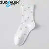 Calcetines Zobaren para Mujer de Primavera y Otoño de Media Pantorrilla Algodón Puro Puño Suelto para Maternidad Acumulación Calcetines Largos Antibacterianos Anti-olor Calcetines para Mujer Sin Costuras
