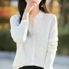 2026 Nova Malha Feminina Gola Polo Cardigã de Lã Jaqueta Fashion Top Camisa de Tricô Vazado de Alto Padrão