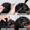 Variedad de juego de pasadores para depilación de cejas, grandes y pequeños, palitos de colores para depilación de cejas, herramienta negra para peinar el cabello, accesorio para el cabello que no daña, pasadores de depilación de cejas con forma de capullo de flor