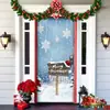 Decoración de Cubierta de Puerta de Navidad Tela de Fondo Verde de Navidad Cubierta de Puerta de Navidad Colgante de Puerta Decoración de Fiesta de Año Nuevo Tapiz de Cubierta de Puerta