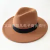 Chapéu Novo com Fita Preta Transfronteiriço Chapéu de Jazz Britânico Chapéu de Feltro Retrô Chapéu de Lã Estilo Xizang Outono e Inverno Chapéu de Cowboy Ocidental