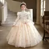 Al por mayor al por menor Vestidos Formales para Niñas Lujo Ligero Estilo Corte Malla de Lentejuelas Falda Abullonada Desfile de Moda de Piano Vestidos de Fiesta