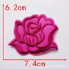 Adesivo de Aplique Flor Rosa de Tamanho Grande, Médio e Pequeno para Toalha de Mesa de Hotel e Lençol de Cama Reparo de Manchas Decalque para Passar a Ferro Adesivo para Tecido com Furo de Cigarro