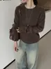 26 Nova Coleção de Outono: Blusa de tricô básica de cor sólida estilo coreano com gola redonda e mangas compridas, versátil para looks casuais e de trabalho, peça base feminina