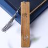Set de Marcapáginas Zen de Iluminación Silenciosa, Marcapáginas Clásicos Grabados en Madera de Nanmu de Seda Dorada, Regalo de Graduación, Regalo del Día del Maestro