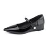 Zapatos de Mujer con Punta Francesa Pequeña Altura Aumentadora Lujo Ligero de una Sola Capa 2025 Zapatos Planos Mary Jane con Boca Poco Profunda