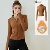 Top de Yoga para Mujer con Cuello Alto, Cierre Completo, Forro Polar, Chaqueta Fitness Corta Gruesa, Cálida y Ajustada, Se Puede Usar al Aire Libre