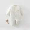 Macacão Acolchoado para Bebê Recém-Nascido 40g, Roupa Quente para Bebê no Outono/Inverno que Protege a Barriga para Engatinhar, Roupas de Bebê