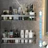 Estante de Almacenamiento para Baño, para Inodoro y Lavabo, Montaje en Pared sin Taladro, Rectangular, Organizador de Cosméticos para Tocador de Baño