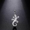 En stock venta al por mayor acero inoxidable forma de gecko lindo de dibujos animados colgante pequeño brillante accesorios para collar hecho a mano DIY colgante