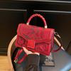 Bolsa Pequeña Portátil para Mujer de Comercio Exterior Bolso para Mujer 2025 Nueva Moda Bordado Bolso de Hombro Combinable Bandolera Bolsa Cuadrada Pequeña
